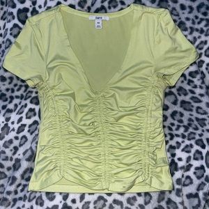 Yellow cropped shirt